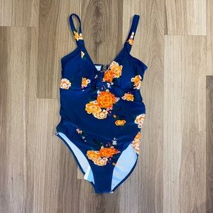 NWT Cupshe 1X Bathing Suit - Blue and Floral